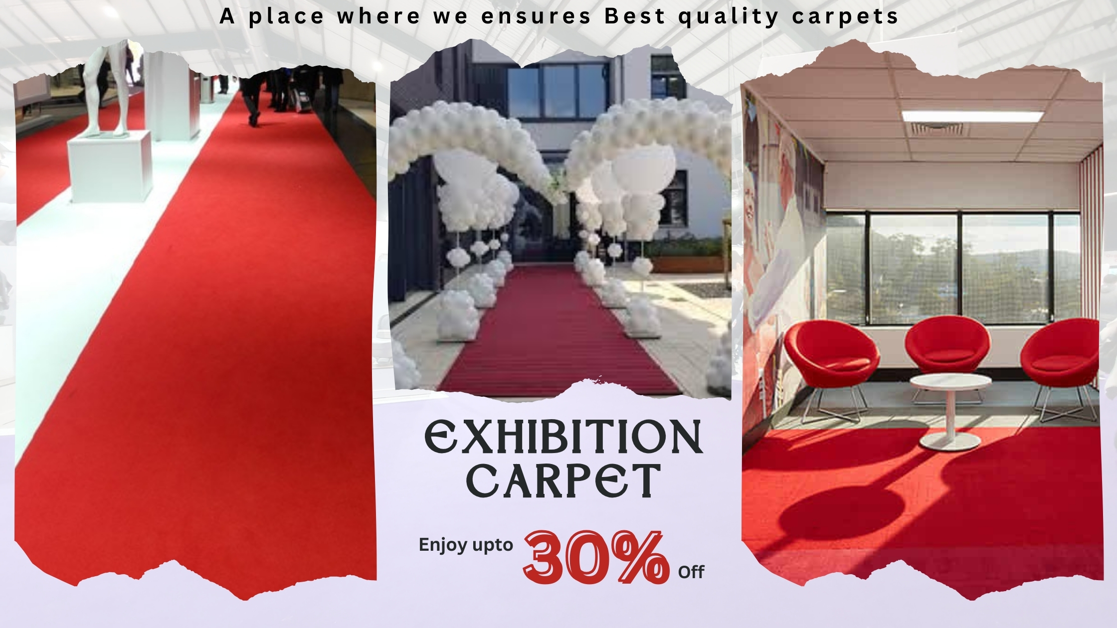 Banner for exhibition carpet